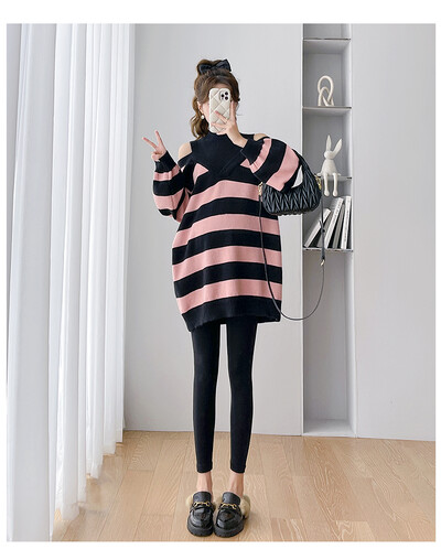 Ψεύτικο πουλόβερ δύο τεμαχίων με ρίγες ώμου εγκύων