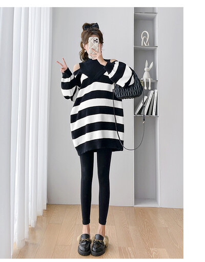 Ψεύτικο πουλόβερ δύο τεμαχίων με ρίγες ώμου εγκύων