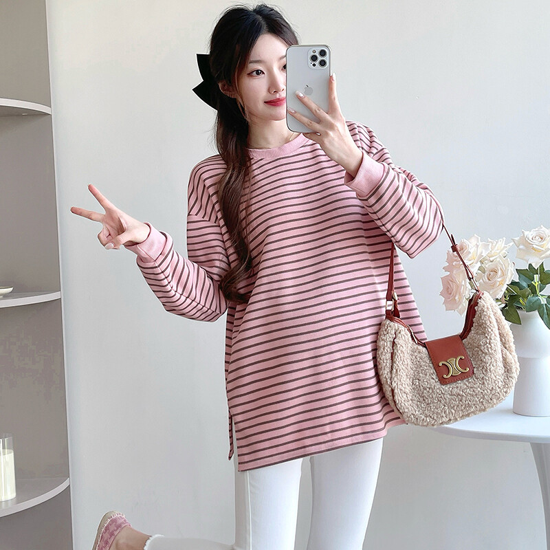 N70903# Bluză de sarcină tricou cu mânecă lungă primăvară toamnă largi Topuri pentru femei Hanorace noi sosiri de maternitate