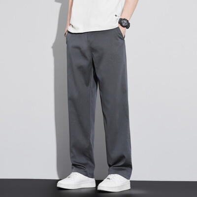 Īpaši plānas Liocela ikdienas bikses ar elastīgu jostasvietu vīriešiem Vasaras elastīgas, taisnas kājas, brīvas ērtas ikdienas garās bikses vīriešiem