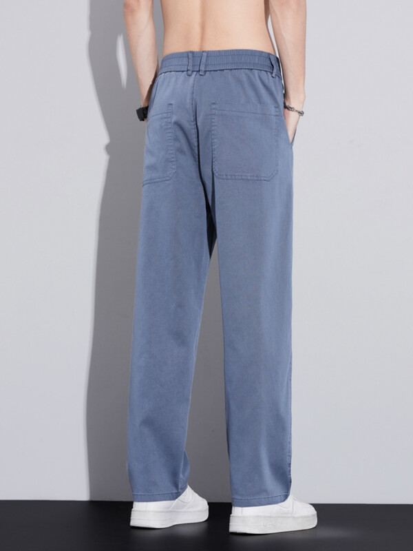 Īpaši plānas Liocela ikdienas bikses ar elastīgu jostasvietu vīriešiem Vasaras elastīgas, taisnas kājas, brīvas ērtas ikdienas garās bikses vīriešiem