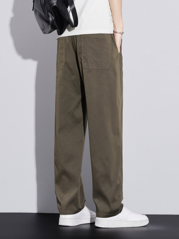 Īpaši plānas Liocela ikdienas bikses ar elastīgu jostasvietu vīriešiem Vasaras elastīgas, taisnas kājas, brīvas ērtas ikdienas garās bikses vīriešiem