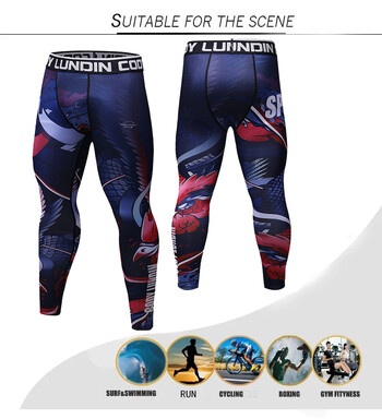 Ανδρικό κολάν Cody Quick Dry Cool Compression Bjj Muay Thai κολάν Φούτερ υψηλής ποιότητας στη μέση Grappling παντελόνι γυμναστικής