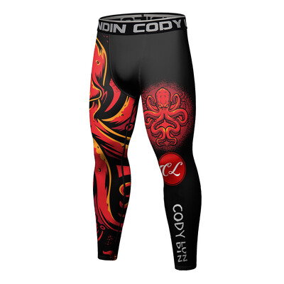Ανδρικό κολάν Cody Quick Dry Cool Compression Bjj Muay Thai κολάν Φούτερ υψηλής ποιότητας στη μέση Grappling παντελόνι γυμναστικής