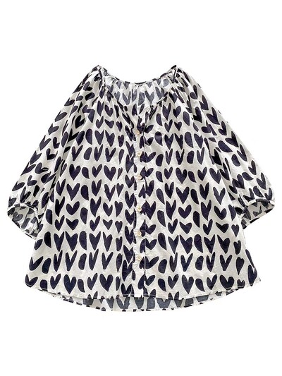 Cămăși de vară de maternitate dulci, cu mâneci lanternă, decolteu în V, femei însărcinate, bluze din bumbac, in, Top alb cu modele negre