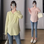 O68511# Grūtniecības blūze T-krekls Moderns Fashion Mom Korean Brīvs Hoodie Salds stils Vasaras Jaunums Ikdienišķa Grūtnieču Topi