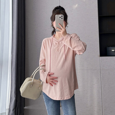 O68511# Grūtniecības blūze T-krekls Moderns Fashion Mom Korean Brīvs Hoodie Salds stils Vasaras Jaunums Ikdienišķa Grūtnieču Topi