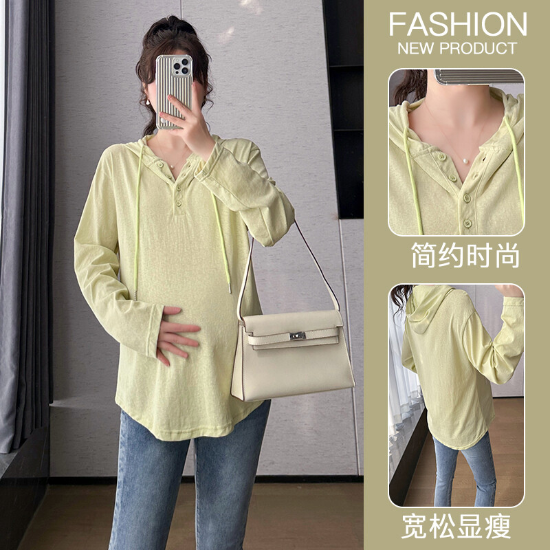 O68511# Grūtniecības blūze T-krekls Moderns Fashion Mom Korean Brīvs Hoodie Salds stils Vasaras Jaunums Ikdienišķa Grūtnieču Topi