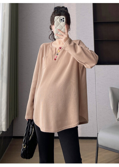 Z68479# Majica za trudnice s vezom, labava, elegantna, slatka, slatkasta novodošla ležerna bluza za trudnice