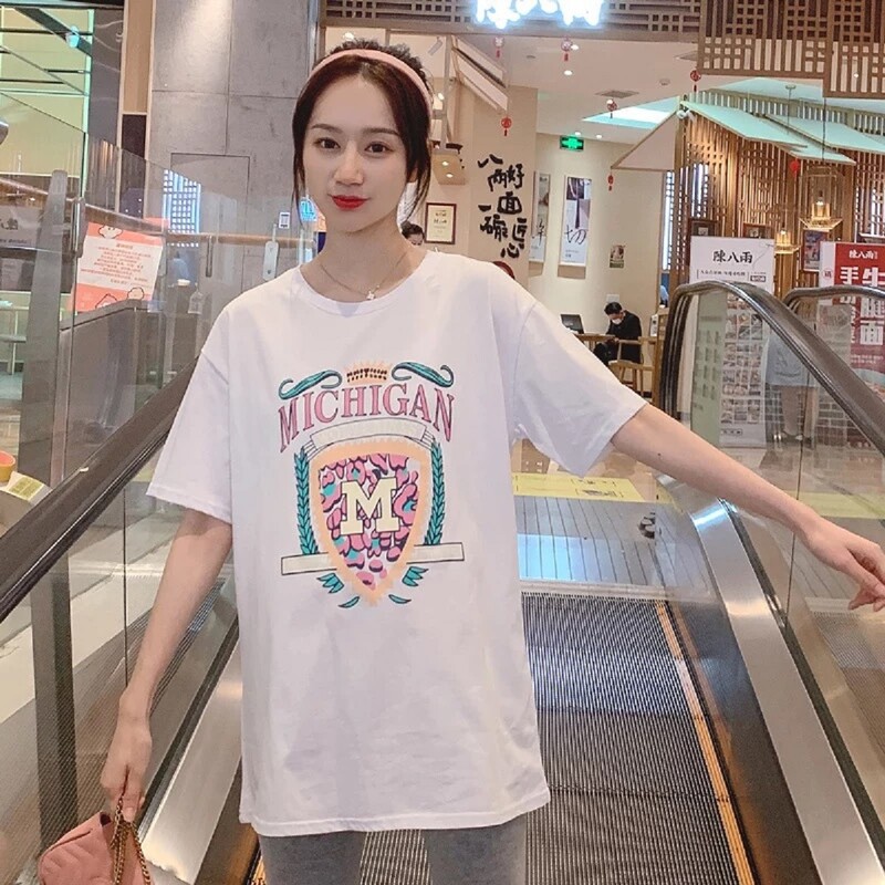 Grūtnieču apģērbi Sieviešu īsām piedurknēm T-krekli T-krekli Brīvi ikdienas kokvilnas grūtniecēm Blūzes krekls ar džemperi, lielizmēra augšdaļa