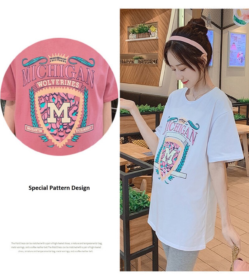 Grūtnieču apģērbi Sieviešu īsām piedurknēm T-krekli T-krekli Brīvi ikdienas kokvilnas grūtniecēm Blūzes krekls ar džemperi, lielizmēra augšdaļa