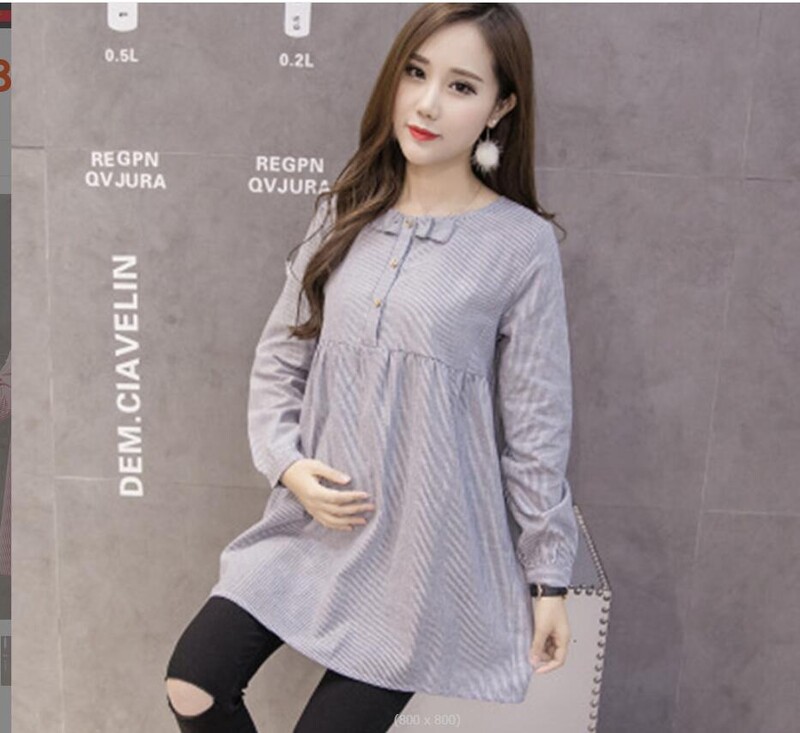 shorha 2018 proljeće trudnička moda vez okrugli ovratnik majice trudnice prugaste trudničke ležerne bluze