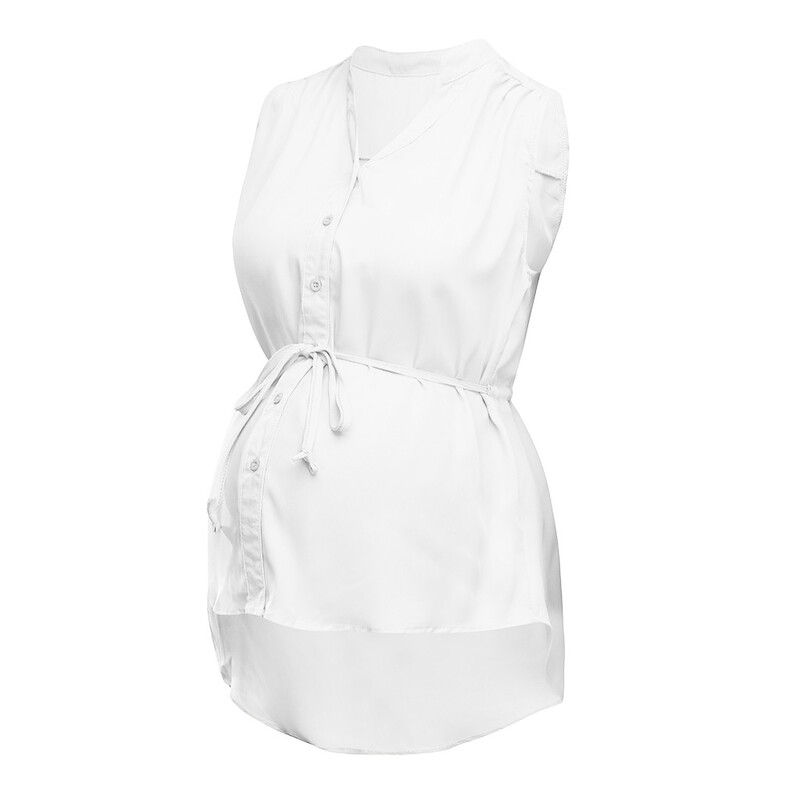 Női nyári rövid ujjú V-nyakú szoptató ing Terhes kismama szoptatás tömör szoptatás egyszínű blúz Ruhák 임산부의류