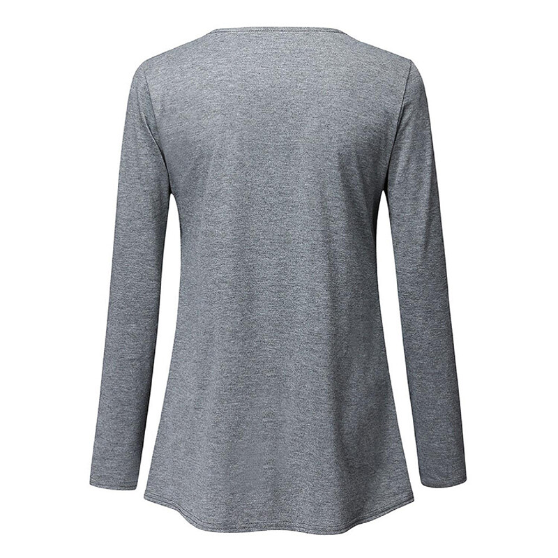 Grūtnieču sieviešu topi ar garām piedurknēm Grūtniecības T-krekls Criss Cross Casual Blūze Zīdīšana Crew Kakls ar garām piedurknēm T-krekls