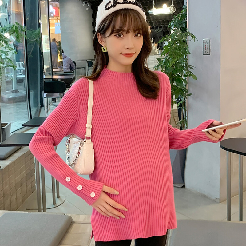 Rudens ziemas trikotāžas Grūtnieču džemperi Brīvi sadalīti krekli Apģērbi grūtniecēm pēcdzemdību grūtniecības fotosesija Topi