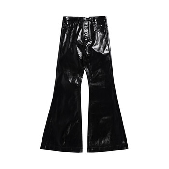 High Street Wide Leg Glossy Pu δερμάτινο παντελόνι Sashes Boot Cut Ανδρικό και Γυναικείο ίσιο φαρδύ casual τζιν Υπερμεγέθη φουσκωτό παντελόνι