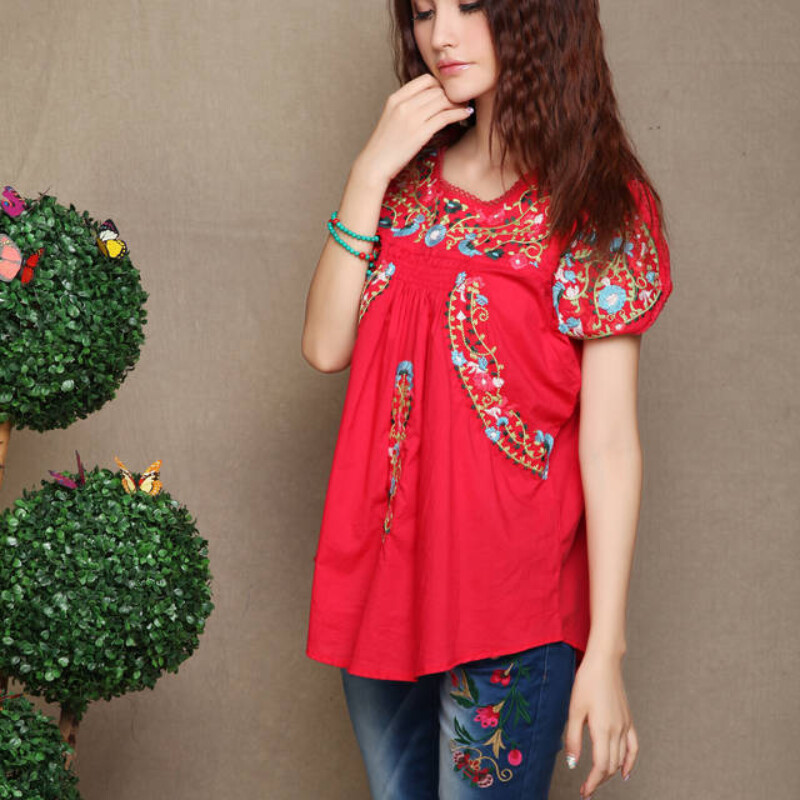 Jauni vasaras maternitātes ziedu izšuvumi brīvi blūzes krekli 4 krāsu ikdienas kreklu topi Apģērbi grūtniecēm