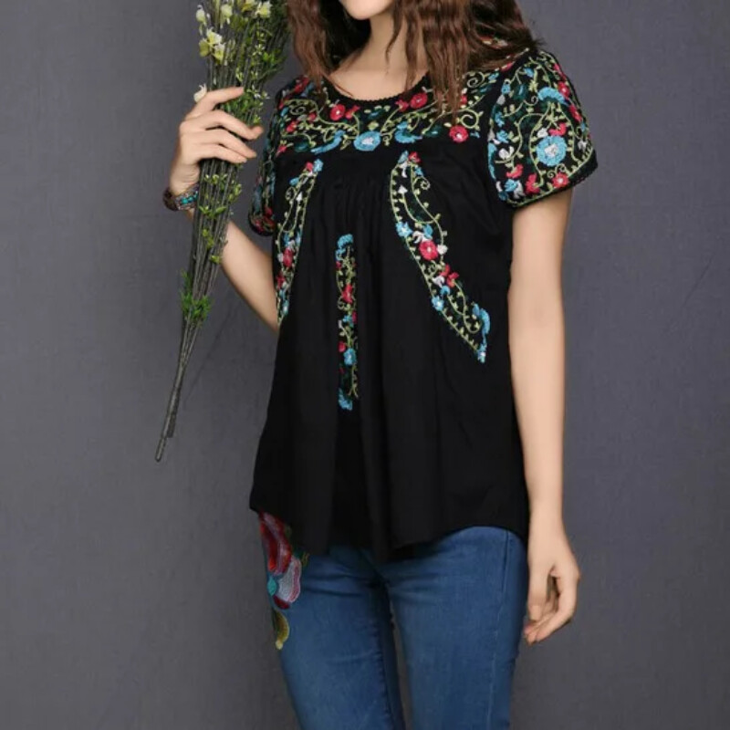 Jauni vasaras maternitātes ziedu izšuvumi brīvi blūzes krekli 4 krāsu ikdienas kreklu topi Apģērbi grūtniecēm