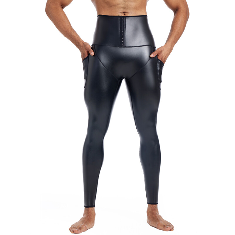 Muške kožne hlače Skinny Slim Fit, elastične modne motociklističke hlače, podesive hlače za zabave s visokim strukom, ležerne hlače od umjetne kože