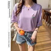 Pogimdyminiai krūtimi maitinantys viršutiniai lieknėjimo stiliaus marškinėliai nėščiosioms Vasariniai ploni trumpomis rankovėmis su kaklu motinos pienu maitinantys drabužiai