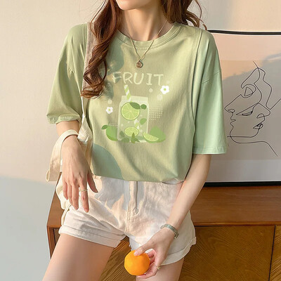 Pogimdyminiai krūtimi maitinantys viršutiniai lieknėjimo stiliaus marškinėliai nėščiosioms Vasariniai ploni trumpomis rankovėmis su kaklu motinos pienu maitinantys drabužiai