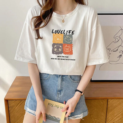 Pogimdyminiai krūtimi maitinantys viršutiniai lieknėjimo stiliaus marškinėliai nėščiosioms Vasariniai ploni trumpomis rankovėmis su kaklu motinos pienu maitinantys drabužiai