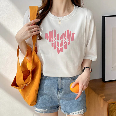 Pogimdyminiai krūtimi maitinantys viršutiniai lieknėjimo stiliaus marškinėliai nėščiosioms Vasariniai ploni trumpomis rankovėmis su kaklu motinos pienu maitinantys drabužiai