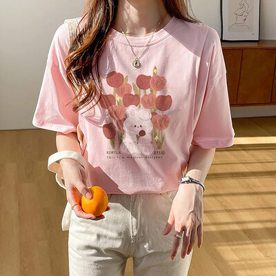 Pogimdyminiai krūtimi maitinantys viršutiniai lieknėjimo stiliaus marškinėliai nėščiosioms Vasariniai ploni trumpomis rankovėmis su kaklu motinos pienu maitinantys drabužiai