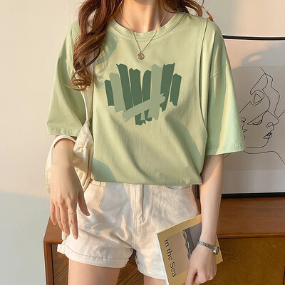 Pogimdyminiai krūtimi maitinantys viršutiniai lieknėjimo stiliaus marškinėliai nėščiosioms Vasariniai ploni trumpomis rankovėmis su kaklu motinos pienu maitinantys drabužiai