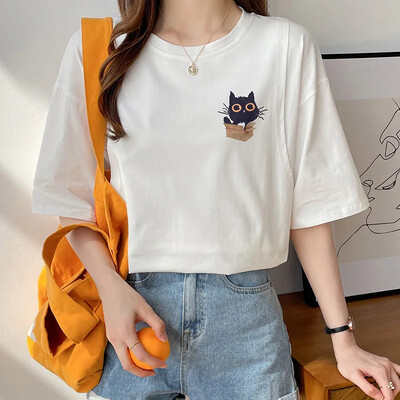 Pogimdyminiai krūtimi maitinantys viršutiniai lieknėjimo stiliaus marškinėliai nėščiosioms Vasariniai ploni trumpomis rankovėmis su kaklu motinos pienu maitinantys drabužiai