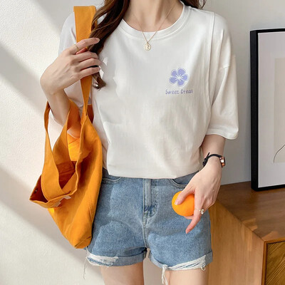 Pogimdyminiai krūtimi maitinantys viršutiniai lieknėjimo stiliaus marškinėliai nėščiosioms Vasariniai ploni trumpomis rankovėmis su kaklu motinos pienu maitinantys drabužiai