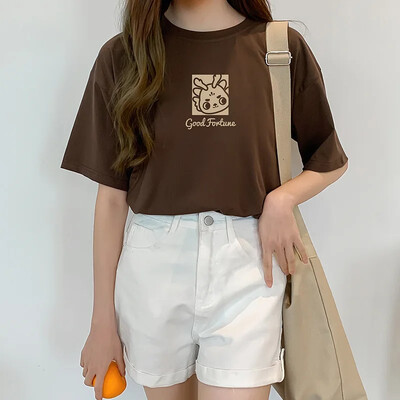 Pogimdyminiai krūtimi maitinantys viršutiniai lieknėjimo stiliaus marškinėliai nėščiosioms Vasariniai ploni trumpomis rankovėmis su kaklu motinos pienu maitinantys drabužiai