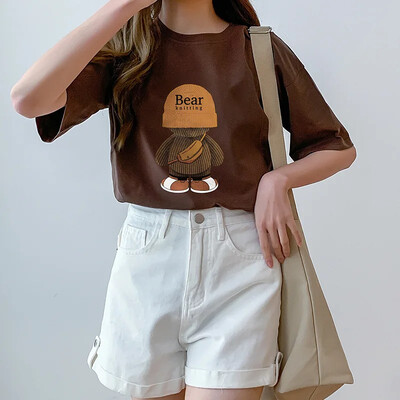 Pogimdyminiai krūtimi maitinantys viršutiniai lieknėjimo stiliaus marškinėliai nėščiosioms Vasariniai ploni trumpomis rankovėmis su kaklu motinos pienu maitinantys drabužiai