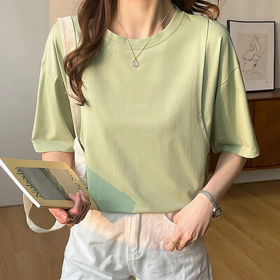 Pogimdyminiai krūtimi maitinantys viršutiniai lieknėjimo stiliaus marškinėliai nėščiosioms Vasariniai ploni trumpomis rankovėmis su kaklu motinos pienu maitinantys drabužiai