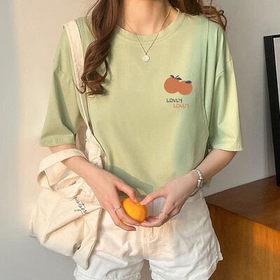 Pogimdyminiai krūtimi maitinantys viršutiniai lieknėjimo stiliaus marškinėliai nėščiosioms Vasariniai ploni trumpomis rankovėmis su kaklu motinos pienu maitinantys drabužiai