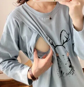 Krūtimi maitinantys motinystės marškinėliai Topouter Wear ilgomis rankovėmis, ploni stiliaus marškinėliai maitinančioms moterims pavasario rudens kolekcija