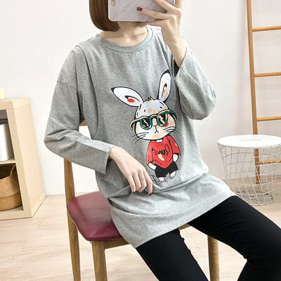 Krūtimi maitinantys motinystės marškinėliai Topouter Wear ilgomis rankovėmis, ploni stiliaus marškinėliai maitinančioms moterims pavasario rudens kolekcija