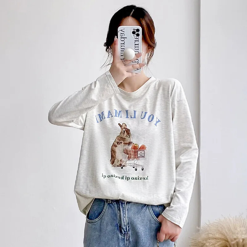 Krūtimi maitinantys motinystės marškinėliai Topouter Wear ilgomis rankovėmis, ploni stiliaus marškinėliai maitinančioms moterims pavasario rudens kolekcija