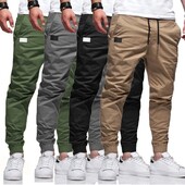 Toamna/Iarna 2024 Pantaloni casual noi, slim fit, casual, europeni și americani, combinație de culori uni, pantaloni de piele pentru tineret