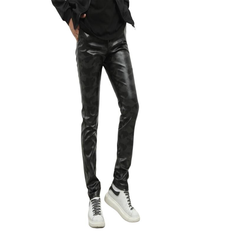 2023. gada jaunais vīriešu apakšsekcija, jaunatnes pu ādas kamuflāžas bikses, vidēja vidukļa stipruma ūdensnecaurlaidīgas mākslīgās bikses