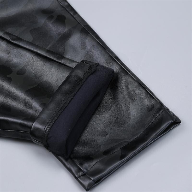2023. gada jaunais vīriešu apakšsekcija, jaunatnes pu ādas kamuflāžas bikses, vidēja vidukļa stipruma ūdensnecaurlaidīgas mākslīgās bikses