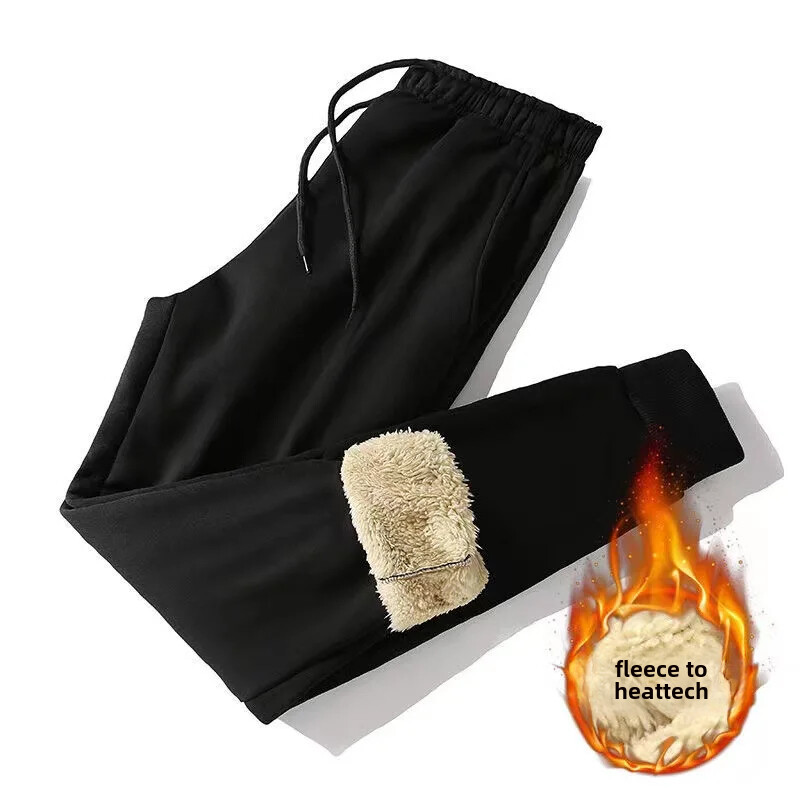 2023. aasta uued meeste puuvillased sametpüksid, talvised vabaaja jalaga dressipüksid, paksendatud püksid meestele, meeste jaoks avarad dressipüksid