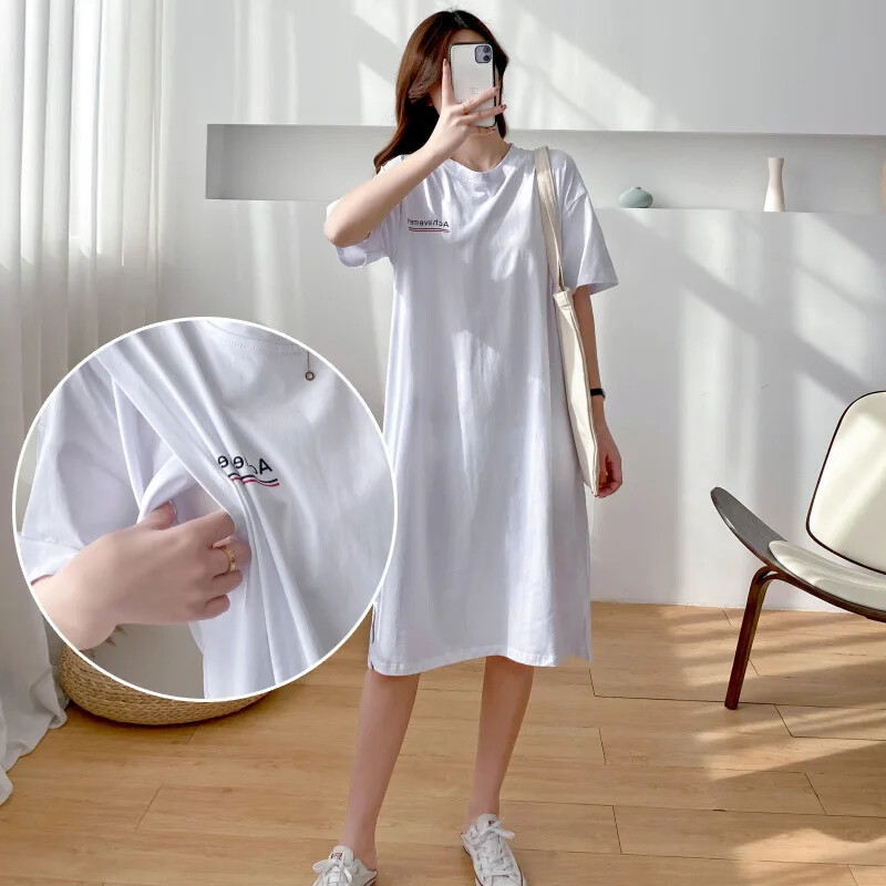 Odjeća za trudnice Kratkih rukava Haljina srednje dužine Ljetna majica za dojenje Majica za hranjenje na otvorenom Majica za dojenje