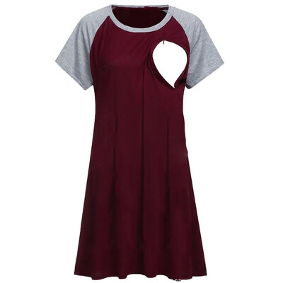 Καλοκαιρινή εσθήτα 2024 3 σε 1 Γυναικείο νυχτικό παράδοσης/παραγωγής/νυχτικό νοσηλείας Γυναικείο φόρεμα μαιευτηρίου με φερμουάρ Θηλασμός Πυζά