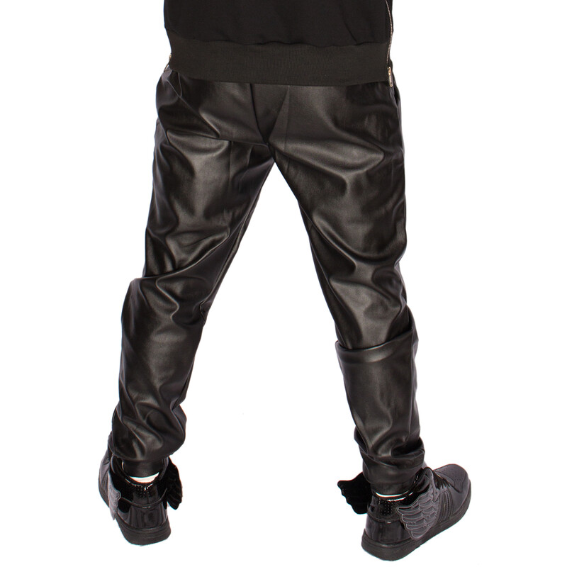 Pantaloni harem din piele artificială, la modă 2023, toamnă și iarnă, subțiri, bărbați, hip hop, casual, cu talie elastică