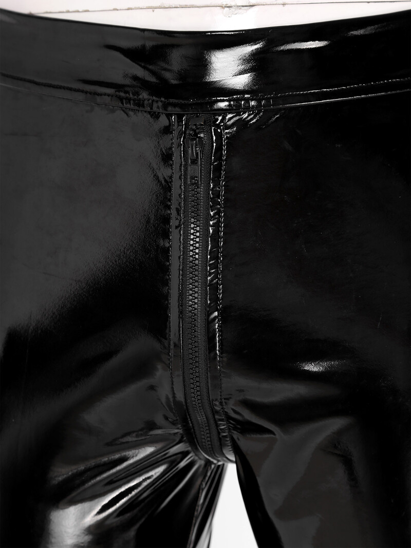 Vīriešu Pole Dance Bikses Rāvējslēdzējs Kājstarpes Bikses Klubs Ballīte Stage Performance Wet Look Lakāts Skinny Pants Clubwear Legingi