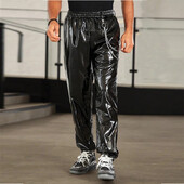 Pantaloni casual din piele pentru bărbați Pantaloni motociclist Pantaloni hip hop Pantaloni de dans pentru petreceri în club de noapte Lanț subțire Moda Nou Personalizat 2023