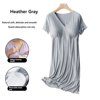 Υψηλής ποιότητας γυναικείο νυχτικό νοσηλείας με μαξιλαράκια σουτιέν Καλοκαίρι μετά τον τοκετό Θηλασμός σπίτι Ρούχα εγκυμοσύνης Μακρύ φόρεμα πιτζάμες