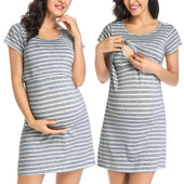 Ρούχα εγκυμοσύνης Πυτζάμες Νυχτικό για έγκυες γυναίκες Κοντό μανίκι Φόρεμα Vestido Εγκυμοσύνη Νυχτικά Θηλασμού Πυζά