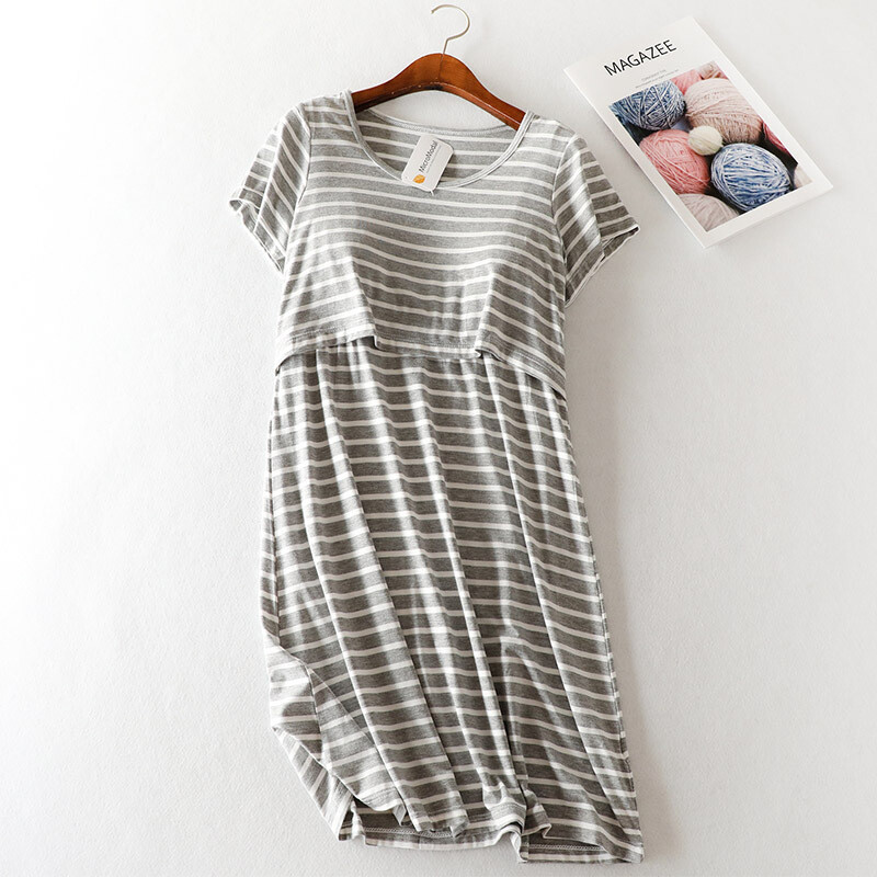Ρούχα εγκυμοσύνης Πυτζάμες Νυχτικό για έγκυες γυναίκες Κοντό μανίκι Φόρεμα Vestido Εγκυμοσύνη Νυχτικά Θηλασμού Πυζά
